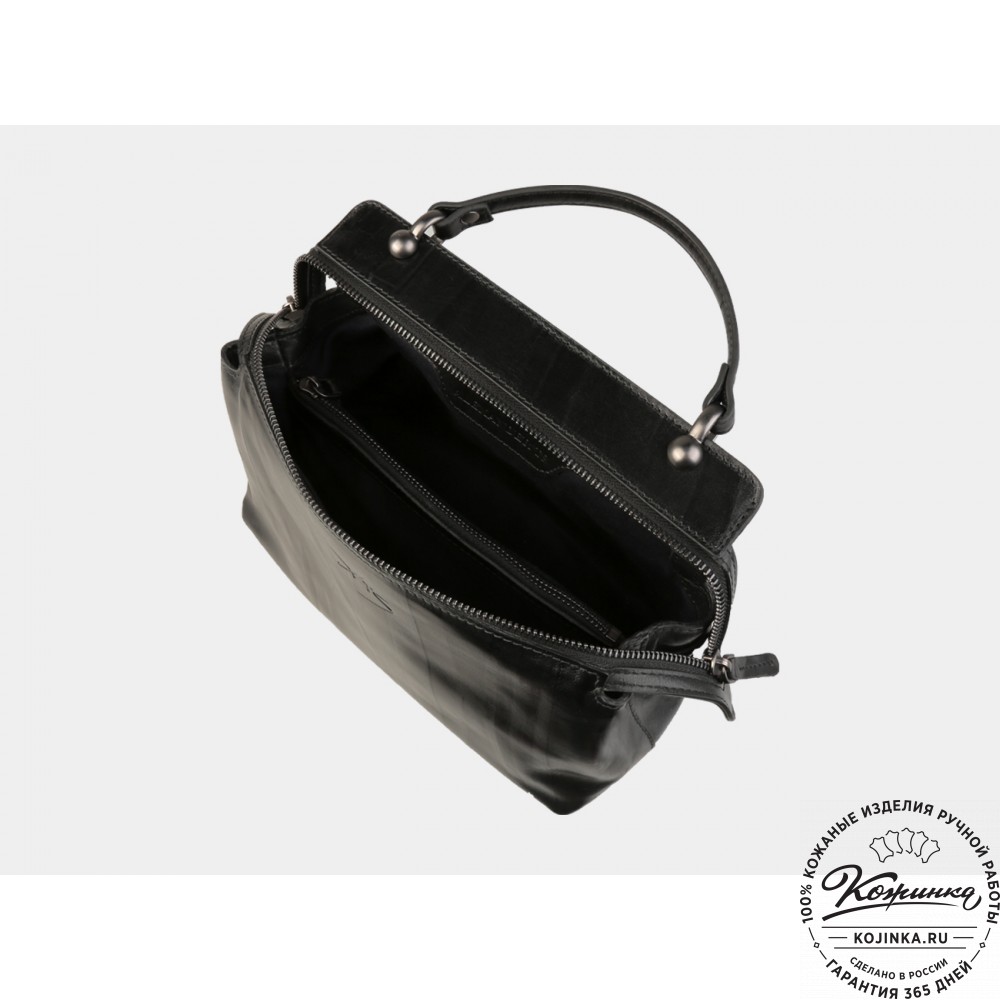 Женская кожаная сумка "Орнелла" (чёрная)